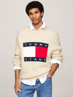 Swetry Z Okrągłym Dekoltem|Swetry*Tommy Hilfiger Sweter Z Dzianiny Melanżowej Z Domieszką Wełny NEWSPRINT MELANGE