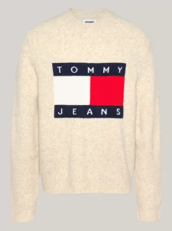 Swetry Z Okrągłym Dekoltem|Swetry*Tommy Hilfiger Sweter Z Dzianiny Melanżowej Z Domieszką Wełny NEWSPRINT MELANGE