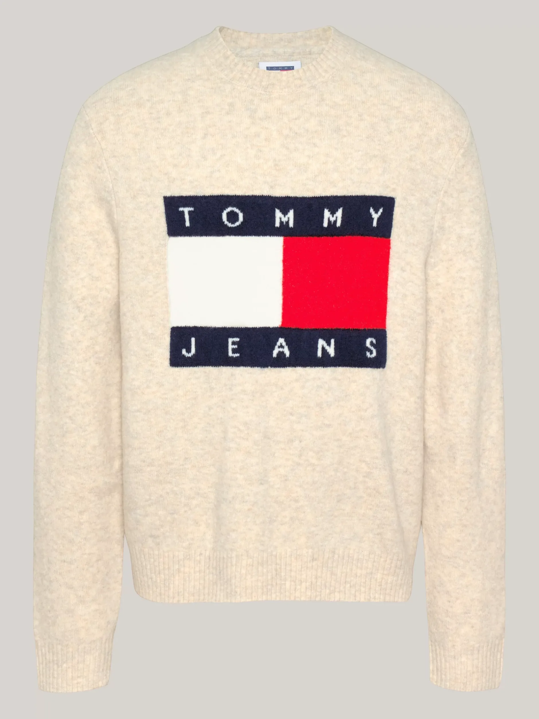 Swetry Z Okrągłym Dekoltem|Swetry*Tommy Hilfiger Sweter Z Dzianiny Melanżowej Z Domieszką Wełny NEWSPRINT MELANGE