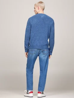 Swetry Z Okrągłym Dekoltem|Swetry*Tommy Hilfiger Sweter Z Dzianiny Melanżowej Z Domieszką Wełny BRIGHT BLUE MELANGE