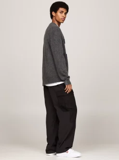 Swetry Z Okrągłym Dekoltem|Swetry*Tommy Hilfiger Sweter Z Dzianiny Melanżowej Z Domieszką Wełny NEW CHARCOAL MELANGE
