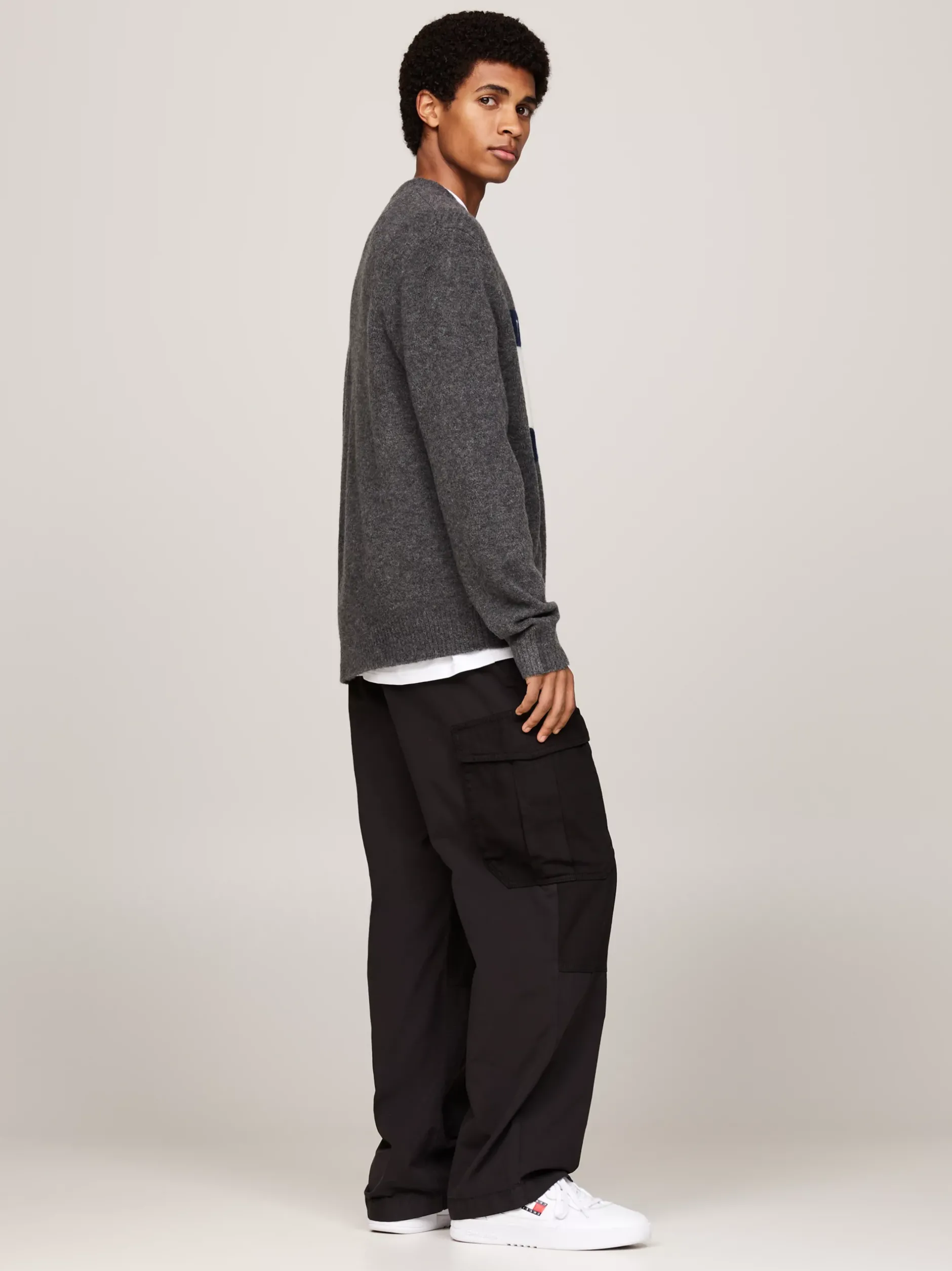 Swetry Z Okrągłym Dekoltem|Swetry*Tommy Hilfiger Sweter Z Dzianiny Melanżowej Z Domieszką Wełny NEW CHARCOAL MELANGE