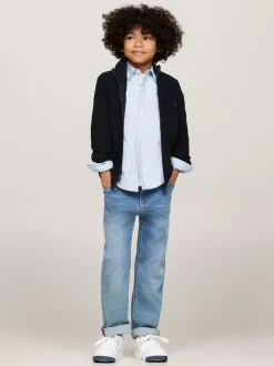 Dzianina*Tommy Hilfiger Sweter Z Dzianiny Z Zapięciem Na Zamek DESERT SKY
