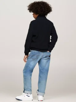 Dzianina*Tommy Hilfiger Sweter Z Dzianiny Z Zapięciem Na Zamek DESERT SKY