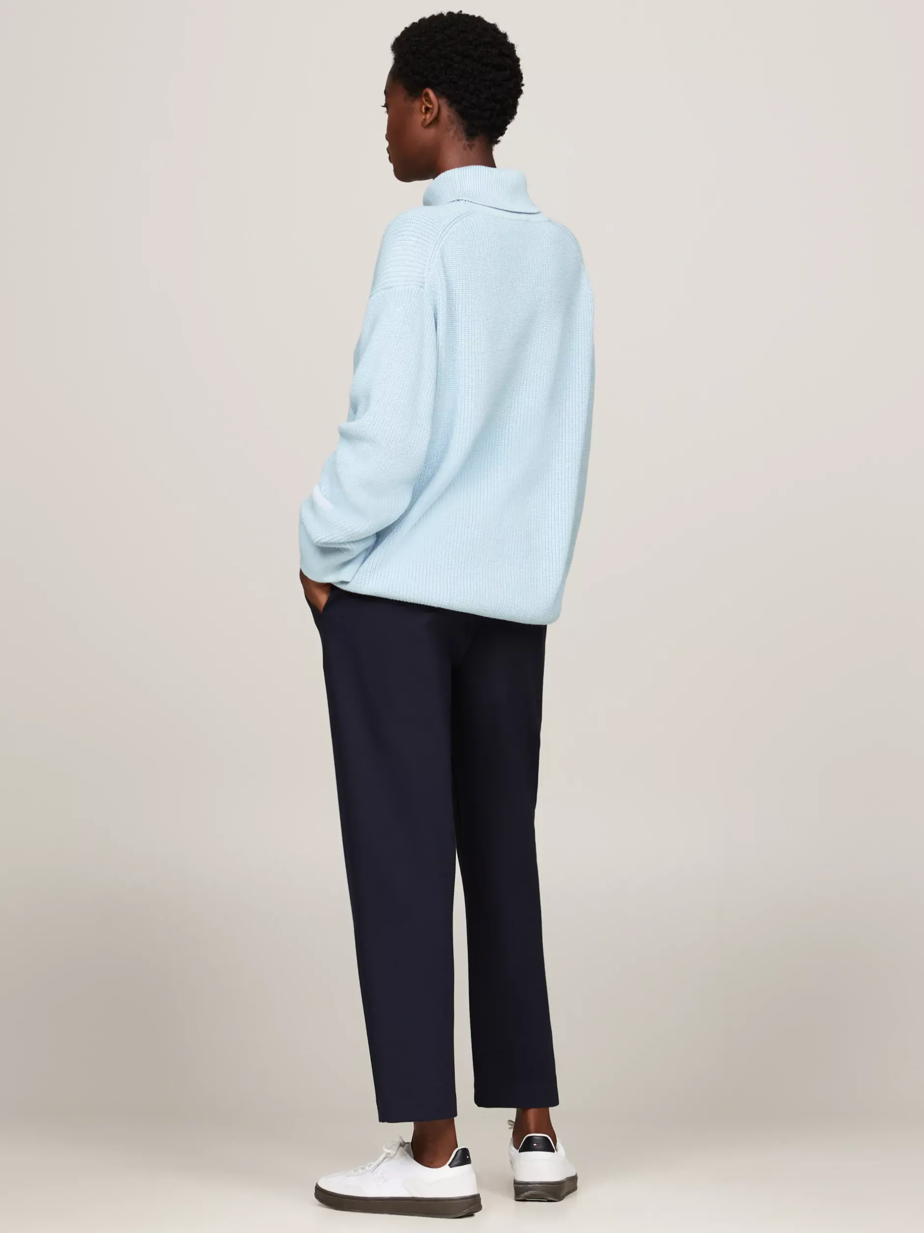 Swetry Z Golfem|Swetry*Tommy Hilfiger Sweter Z Golfem O Luźnym Kroju BREEZY BLUE