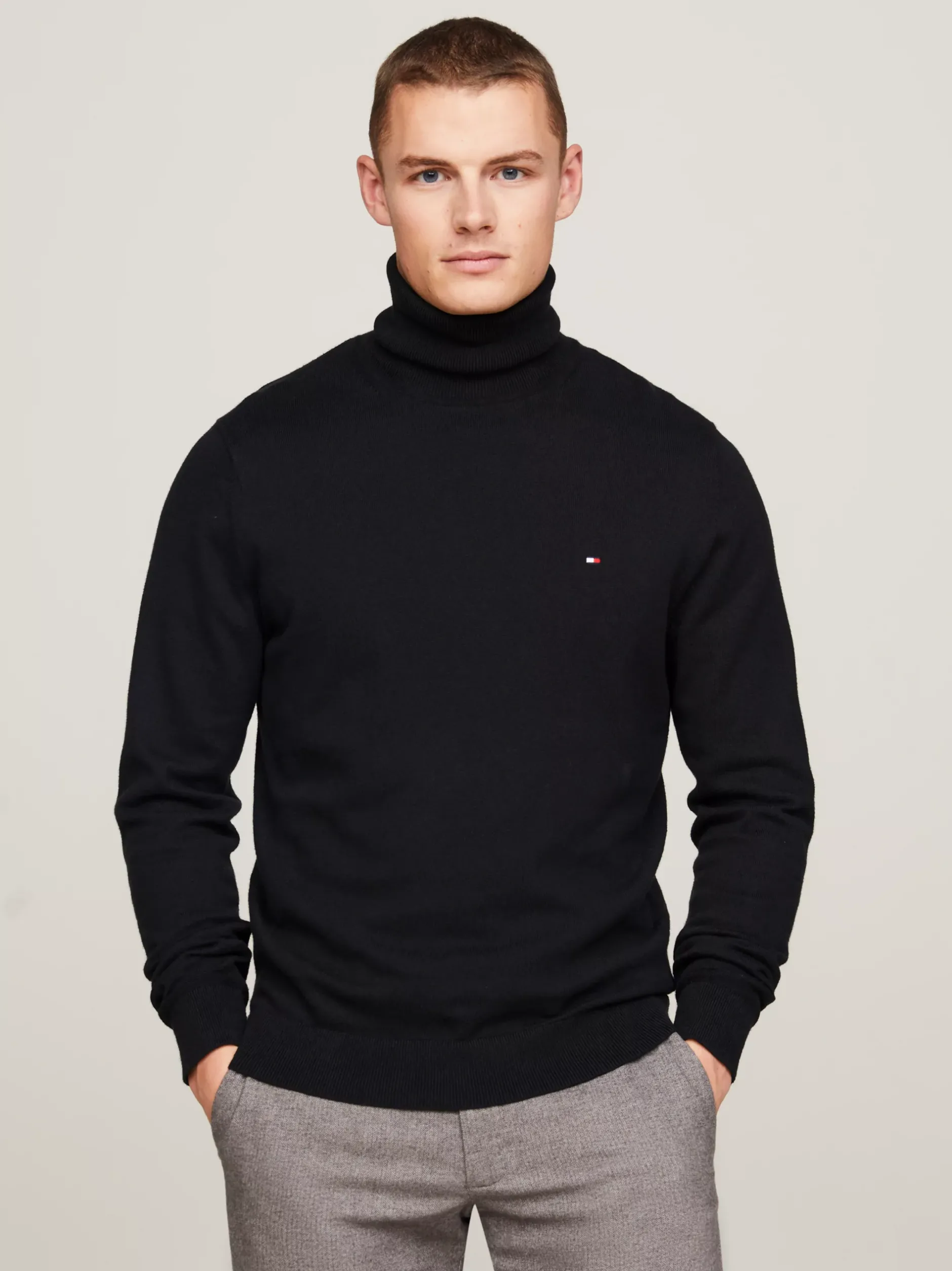 Swetry Z Golfem|Swetry*Tommy Hilfiger Sweter Z Golfem Z Domieszką Kaszmiru BLACK
