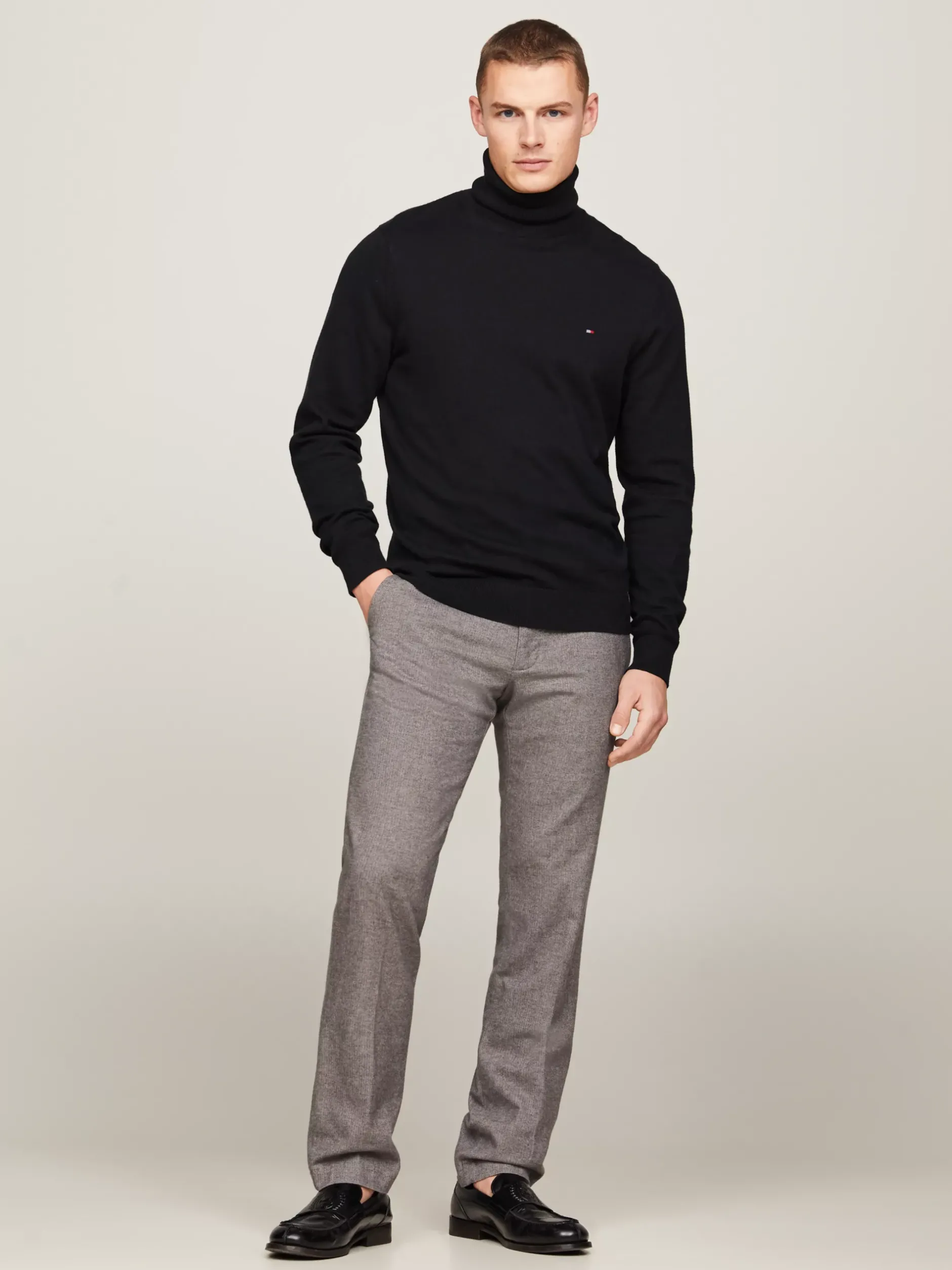 Swetry Z Golfem|Swetry*Tommy Hilfiger Sweter Z Golfem Z Domieszką Kaszmiru BLACK