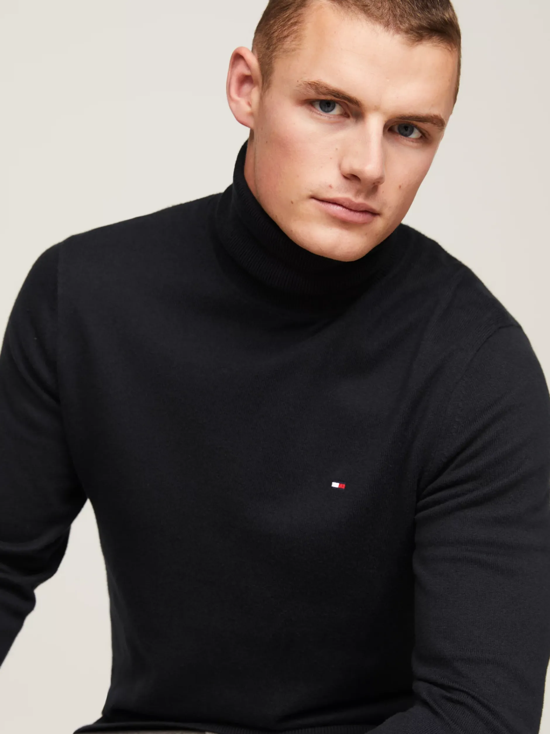 Swetry Z Golfem|Swetry*Tommy Hilfiger Sweter Z Golfem Z Domieszką Kaszmiru BLACK