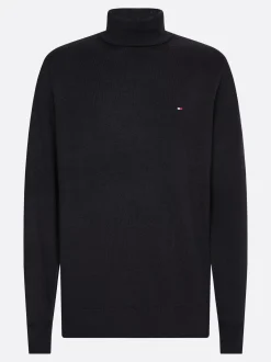 Swetry Z Golfem|Swetry*Tommy Hilfiger Sweter Z Golfem Z Domieszką Kaszmiru BLACK