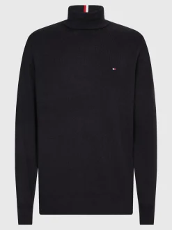 Swetry Z Golfem|Swetry*Tommy Hilfiger Sweter Z Golfem Z Domieszką Kaszmiru BLACK