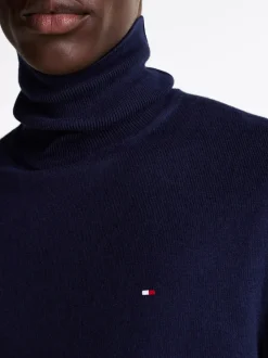 Swetry Z Golfem|Swetry*Tommy Hilfiger Sweter Z Golfem Z Domieszką Kaszmiru DESERT SKY