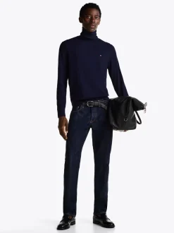 Swetry Z Golfem|Swetry*Tommy Hilfiger Sweter Z Golfem Z Domieszką Kaszmiru DESERT SKY
