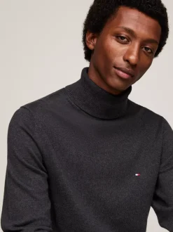 Swetry Z Golfem|Swetry*Tommy Hilfiger Sweter Z Golfem Z Domieszką Kaszmiru DARK GREY HEATHER