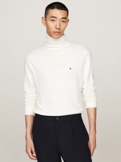 Swetry Z Golfem|Swetry*Tommy Hilfiger Sweter Z Golfem Z Domieszką Kaszmiru IVORY