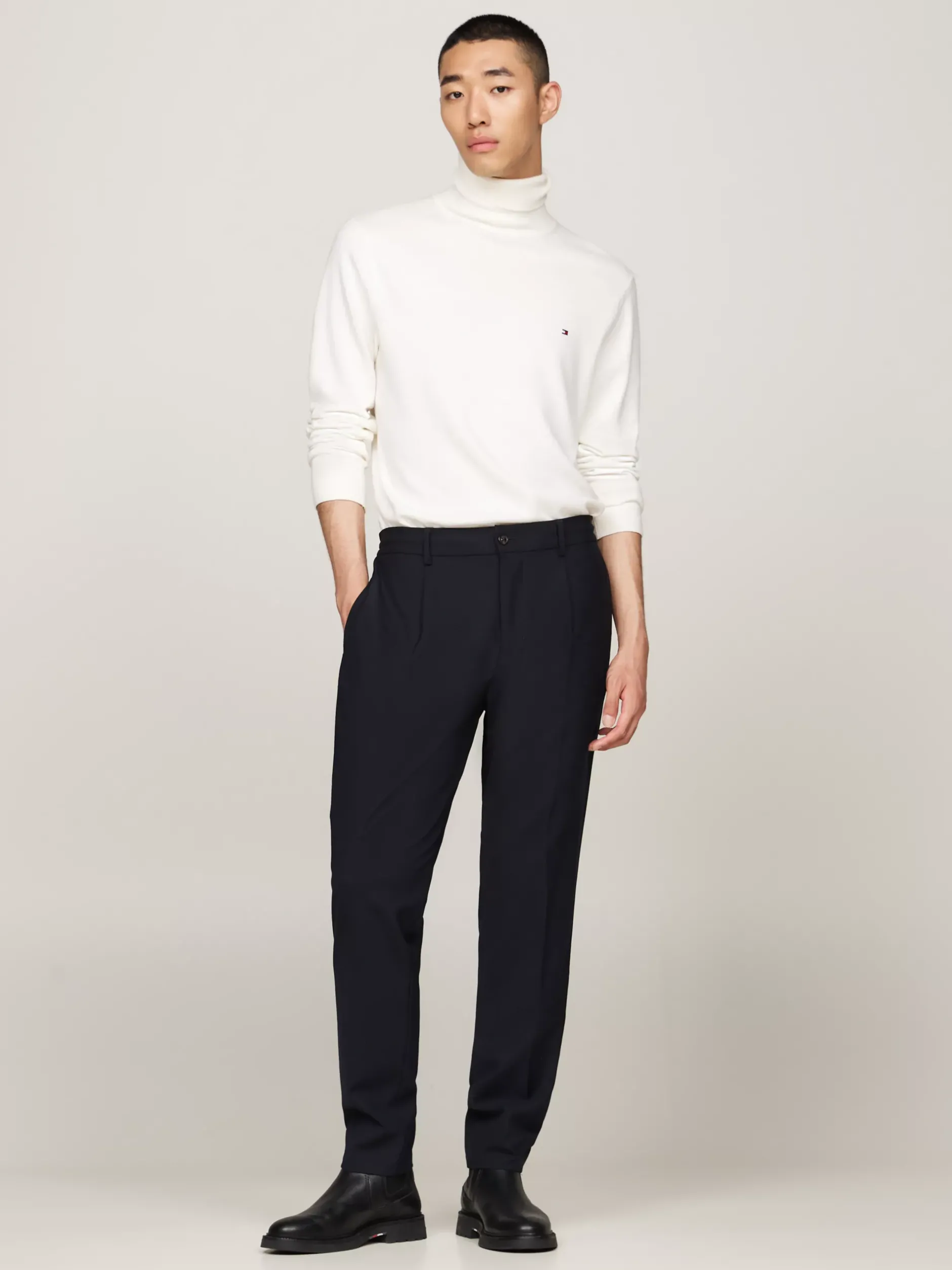Swetry Z Golfem|Swetry*Tommy Hilfiger Sweter Z Golfem Z Domieszką Kaszmiru IVORY