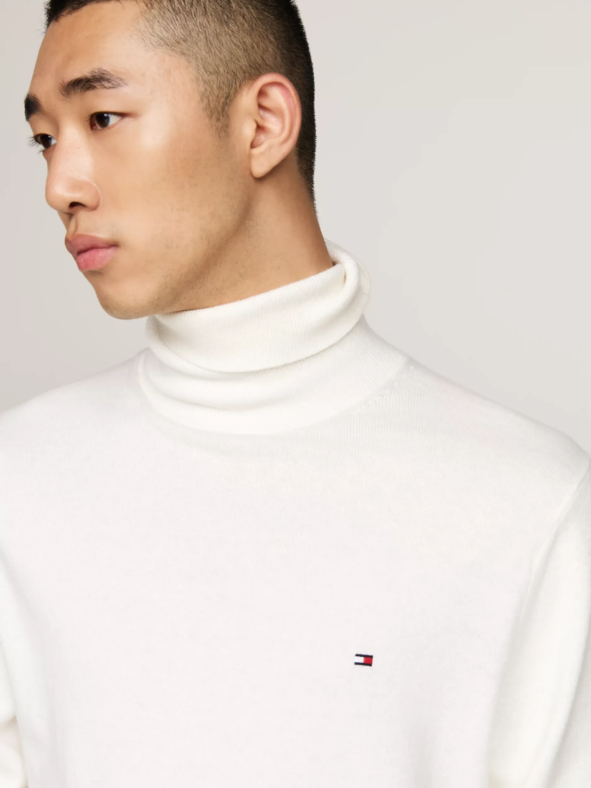 Swetry Z Golfem|Swetry*Tommy Hilfiger Sweter Z Golfem Z Domieszką Kaszmiru IVORY