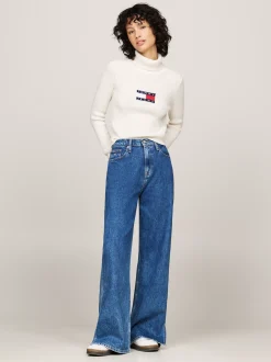 Swetry Z Golfem|Swetry*Tommy Hilfiger Sweter Z Golfem Z Mieszanki Wełny ANCIENT WHITE MELANGE