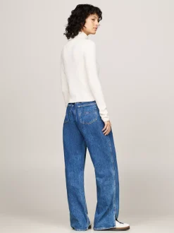 Swetry Z Golfem|Swetry*Tommy Hilfiger Sweter Z Golfem Z Mieszanki Wełny ANCIENT WHITE MELANGE