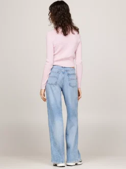 Swetry Z Golfem|Swetry*Tommy Hilfiger Sweter Z Golfem Z Mieszanki Wełny BALLET PINK MELANGE