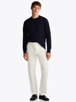 Swetry Z Okrągłym Dekoltem|Swetry*Tommy Hilfiger Sweter Z Jedwabiu Z Okrągłym Dekoltem DESERT SKY