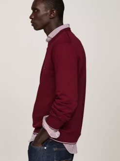 Swetry Z Okrągłym Dekoltem|Swetry*Tommy Hilfiger Sweter Z Jedwabiu Z Okrągłym Dekoltem DEEP ROUGE