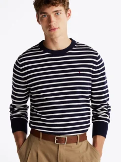 Swetry Z Okrągłym Dekoltem|Swetry*Tommy Hilfiger Sweter Z Kaszmirem DESERT SKY/ IVORY