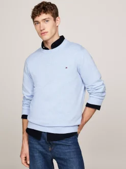 Swetry Z Okrągłym Dekoltem|Swetry*Tommy Hilfiger Sweter Z Kaszmirem VESSEL BLUE HEATHER