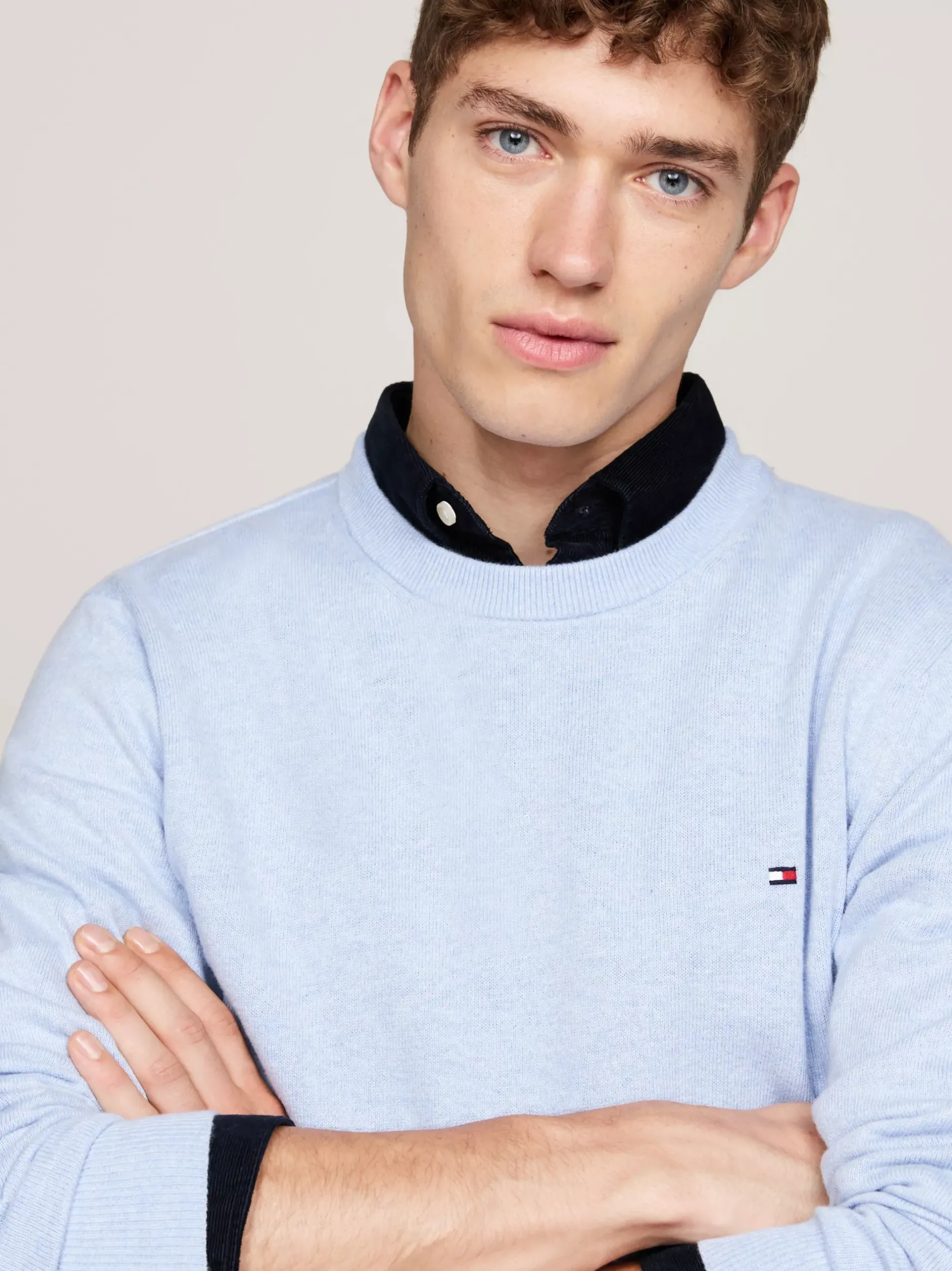 Swetry Z Okrągłym Dekoltem|Swetry*Tommy Hilfiger Sweter Z Kaszmirem VESSEL BLUE HEATHER