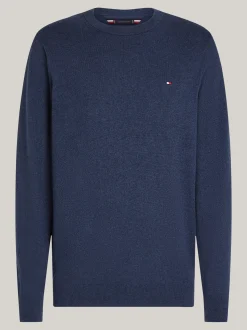 Swetry Z Okrągłym Dekoltem|Swetry*Tommy Hilfiger Sweter Z Kaszmirem AEGEAN SEA HEATHER