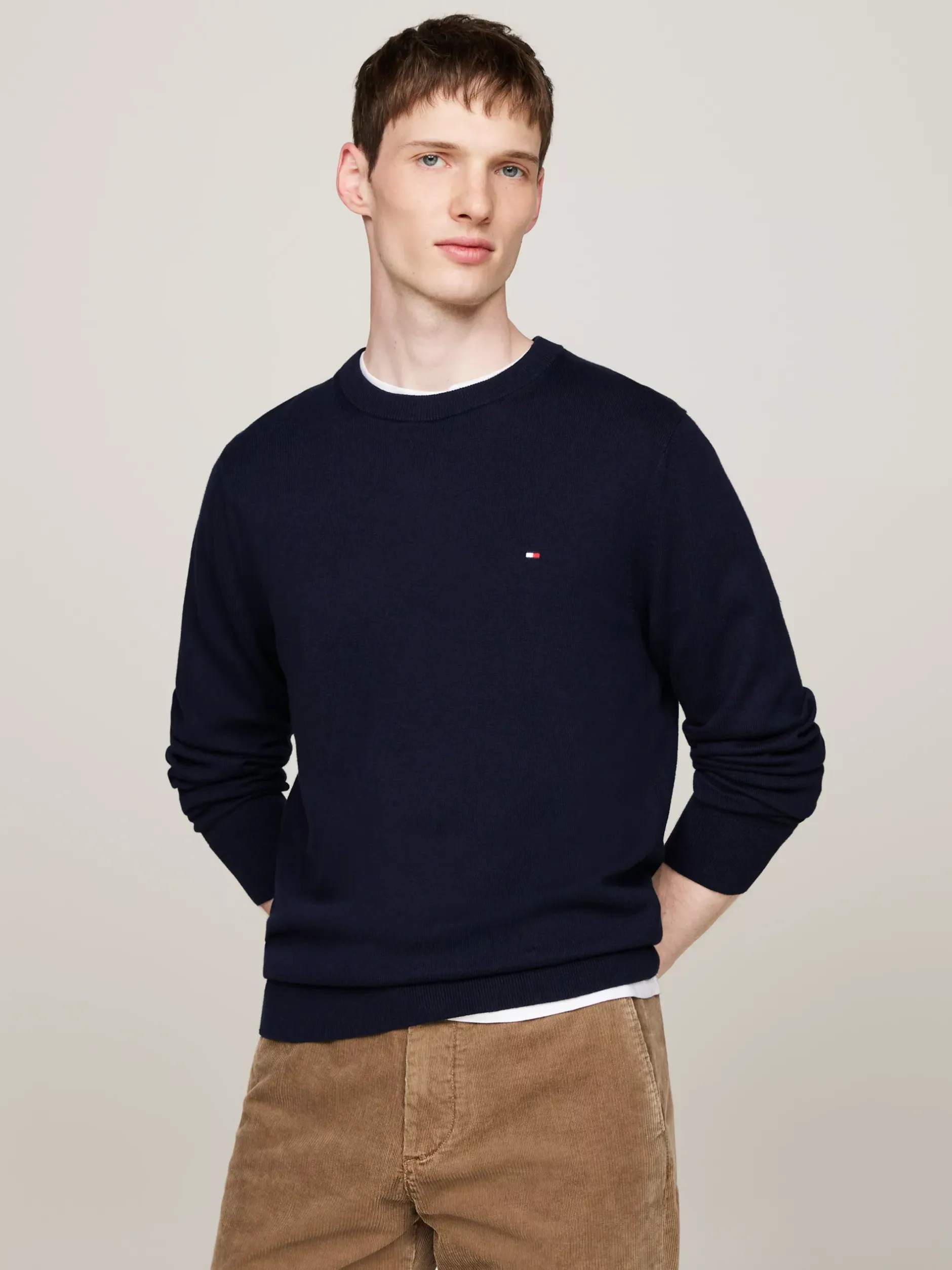 Swetry Z Okrągłym Dekoltem|Swetry*Tommy Hilfiger Sweter Z Kaszmirem DESERT SKY