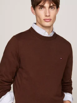 Swetry Z Okrągłym Dekoltem|Swetry*Tommy Hilfiger Sweter Z Kaszmirem LEGACY BROWN