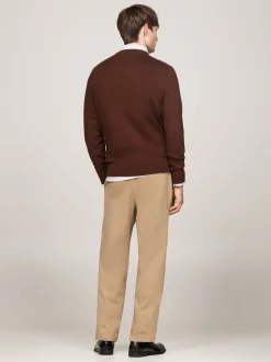 Swetry Z Okrągłym Dekoltem|Swetry*Tommy Hilfiger Sweter Z Kaszmirem LEGACY BROWN