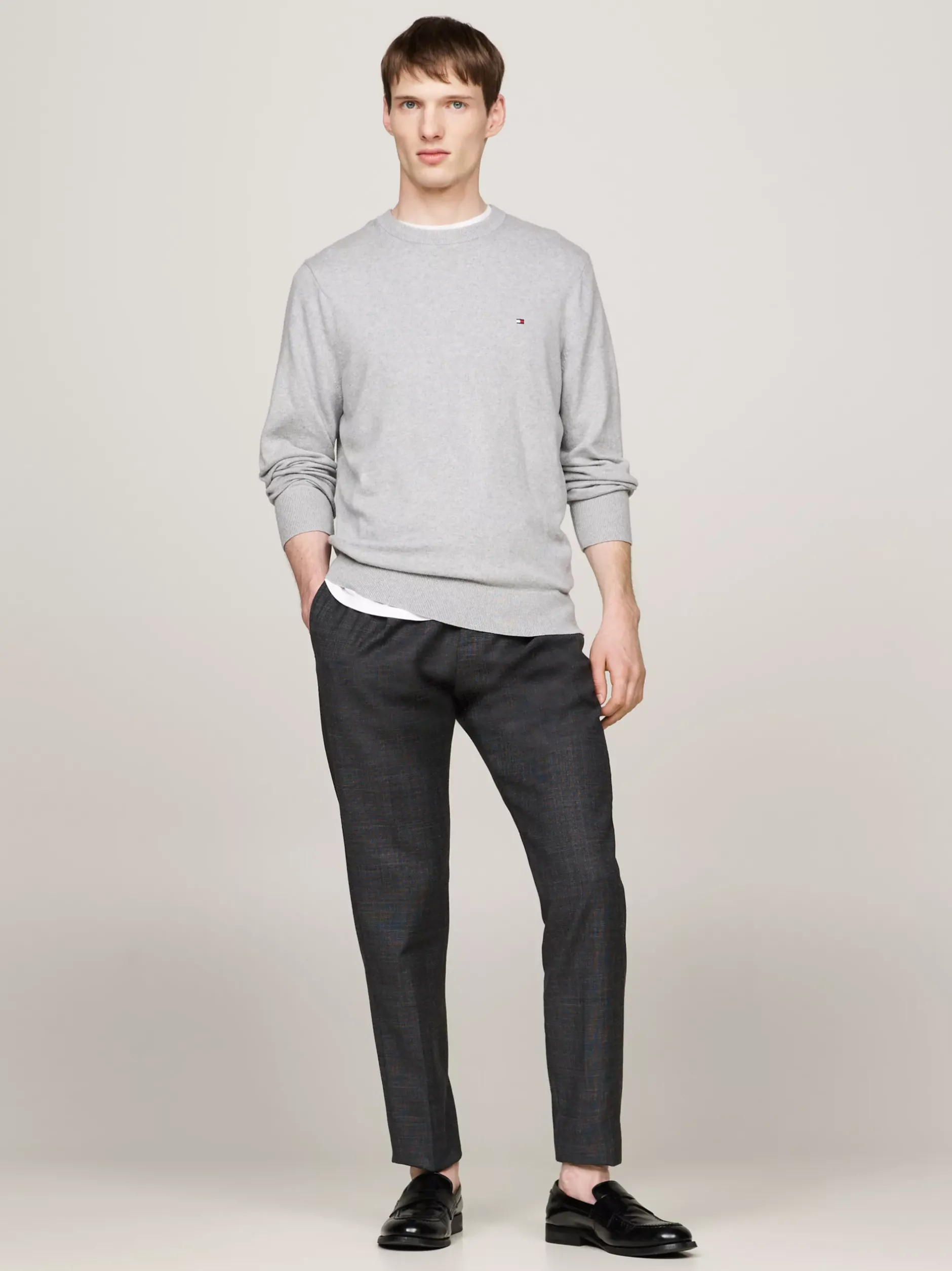 Swetry|Dzianina*Tommy Hilfiger Sweter Z Kaszmirem LIGHT GREY HEATHER