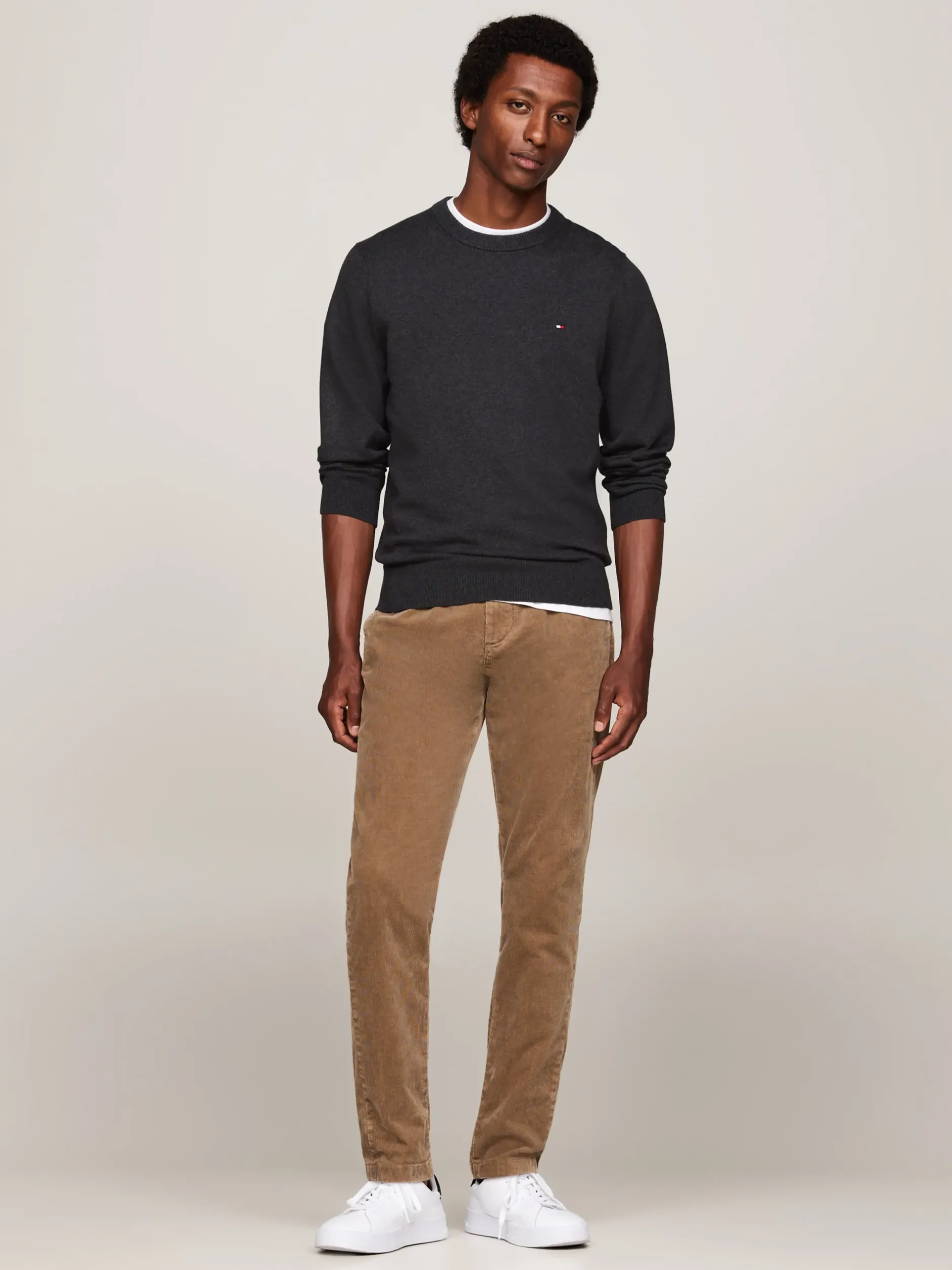 Swetry Z Okrągłym Dekoltem|Swetry*Tommy Hilfiger Sweter Z Kaszmirem DARK GREY HEATHER