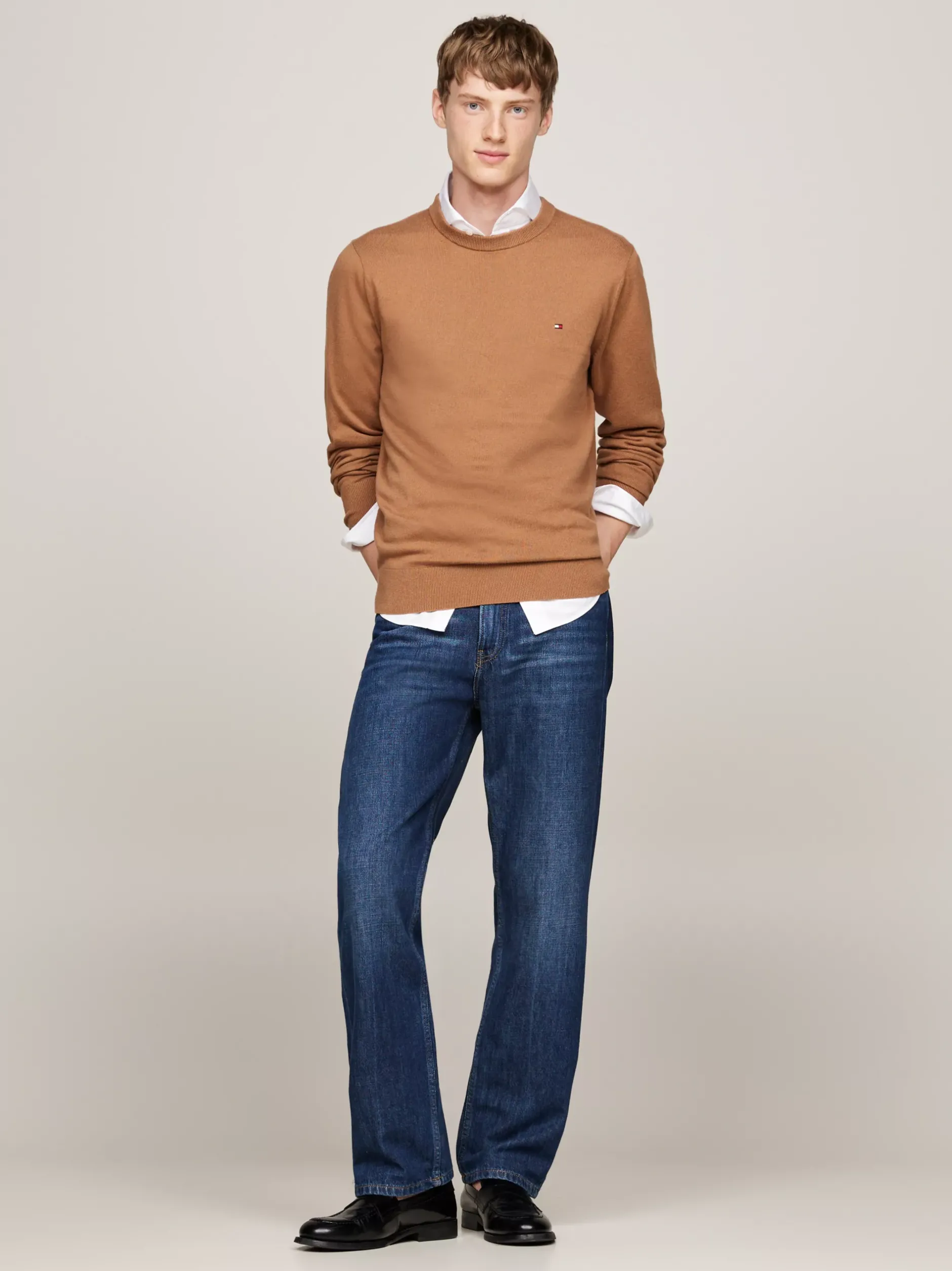 Swetry Z Okrągłym Dekoltem|Swetry*Tommy Hilfiger Sweter Z Kaszmirem SAFARI CANVAS