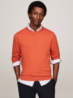 Swetry Z Okrągłym Dekoltem|Swetry*Tommy Hilfiger Sweter Z Kaszmirem ORANGE THUNDER HEATHER
