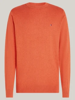 Swetry Z Okrągłym Dekoltem|Swetry*Tommy Hilfiger Sweter Z Kaszmirem ORANGE THUNDER HEATHER