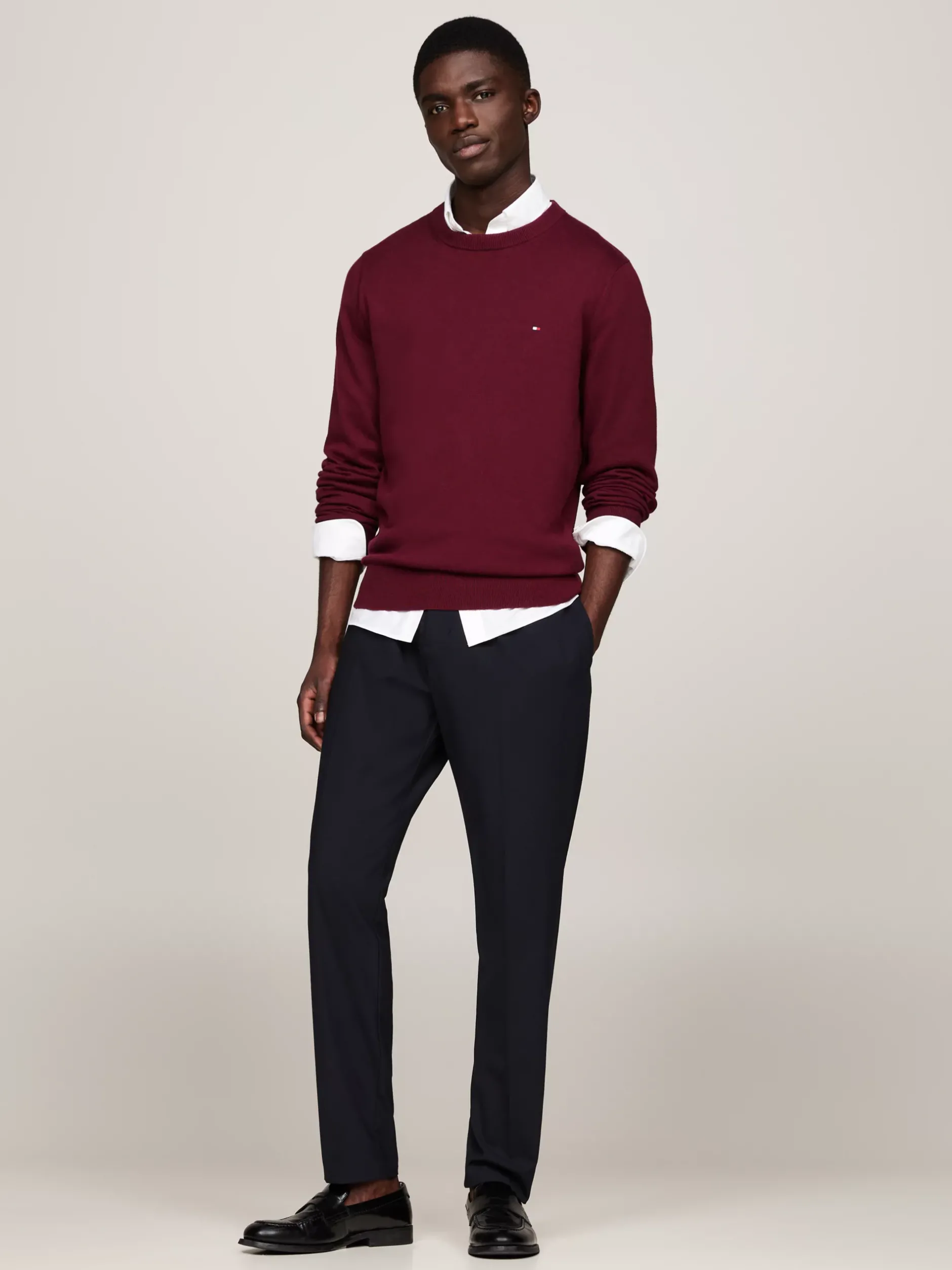 Swetry Z Okrągłym Dekoltem|Swetry*Tommy Hilfiger Sweter Z Kaszmirem DEEP ROUGE