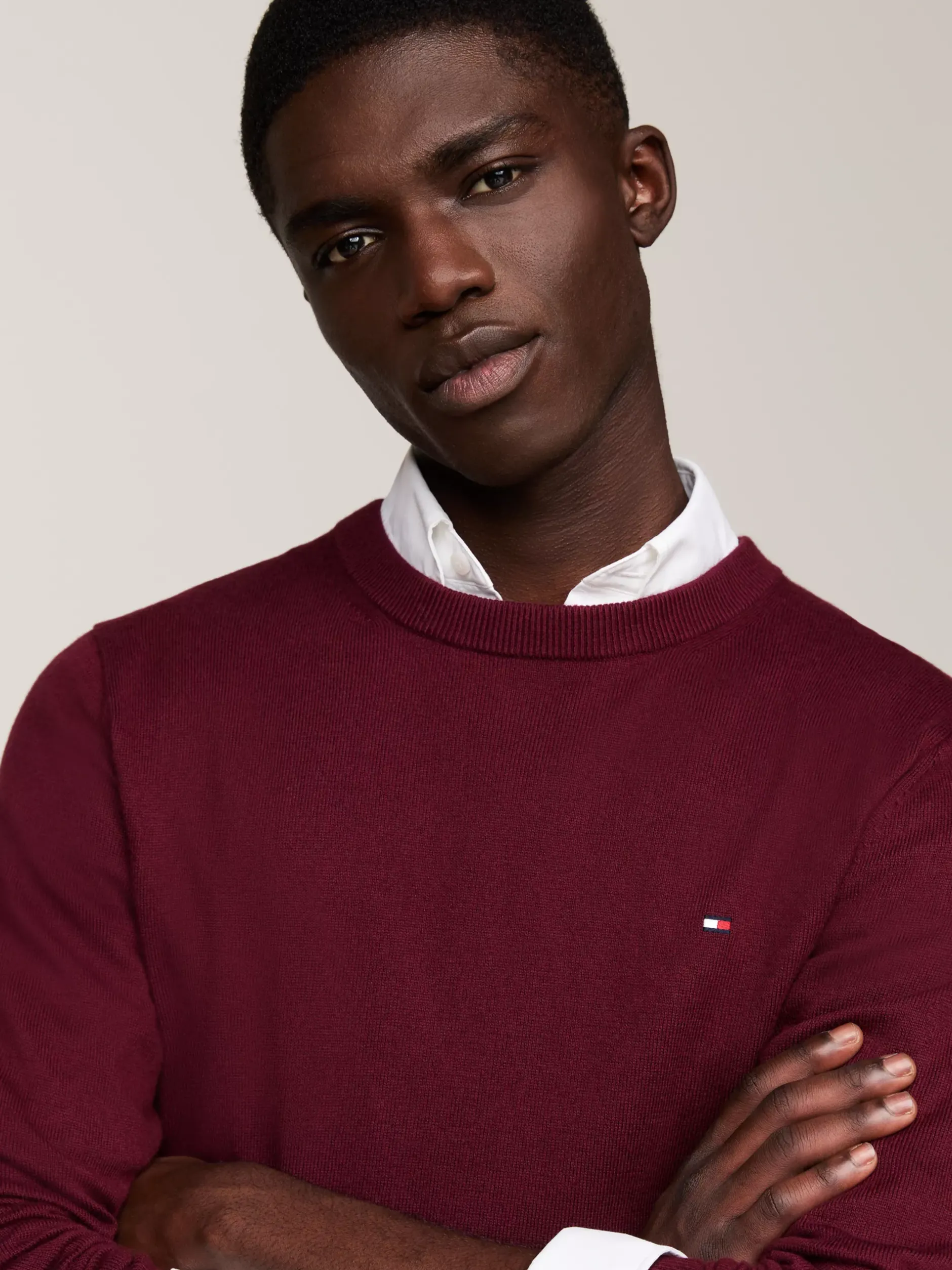 Swetry Z Okrągłym Dekoltem|Swetry*Tommy Hilfiger Sweter Z Kaszmirem DEEP ROUGE