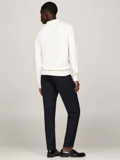 Swetry|Dzianina*Tommy Hilfiger Sweter Z Kaszmiru Z Kołnierzykiem Polo IVORY
