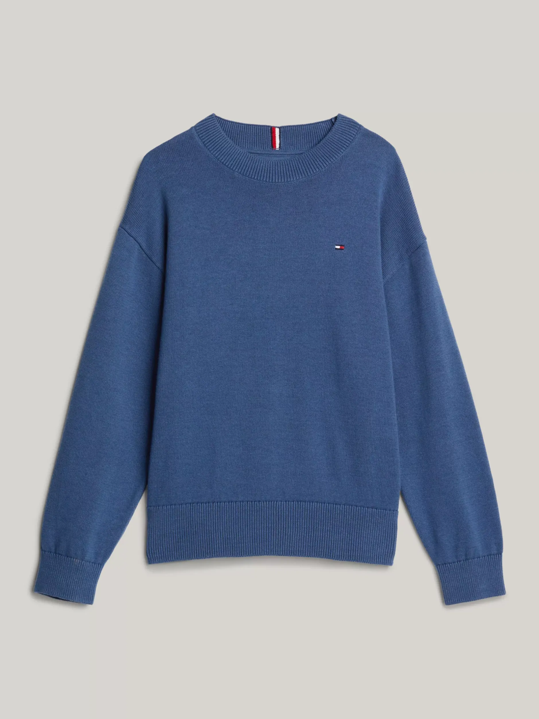 Dzianina*Tommy Hilfiger Sweter Z Kolekcji Essential Z Haftem Z Flagą AEGEAN SEA