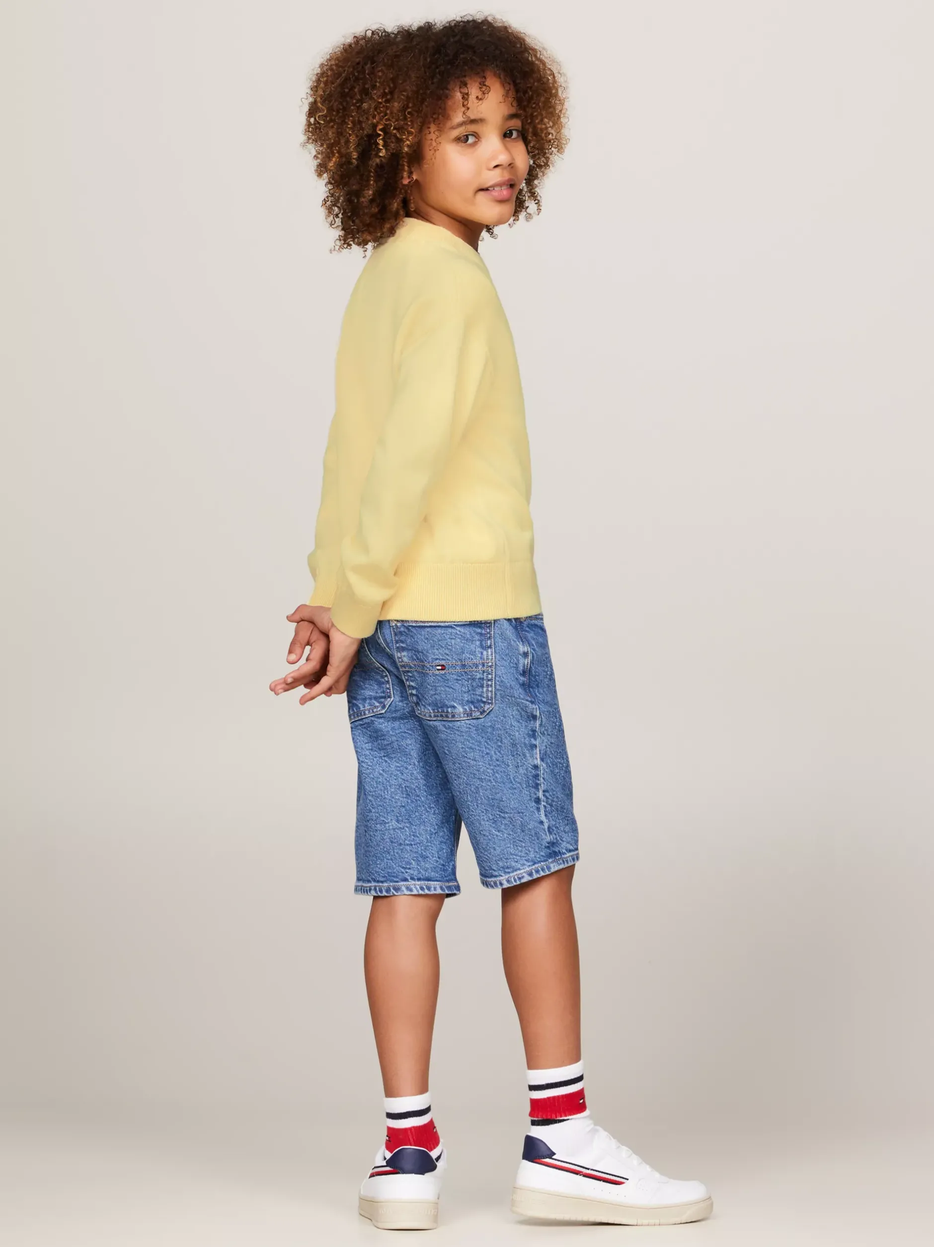 Dzianina*Tommy Hilfiger Sweter Z Kolekcji Essential Z Haftem Z Flagą LEMON ZEST