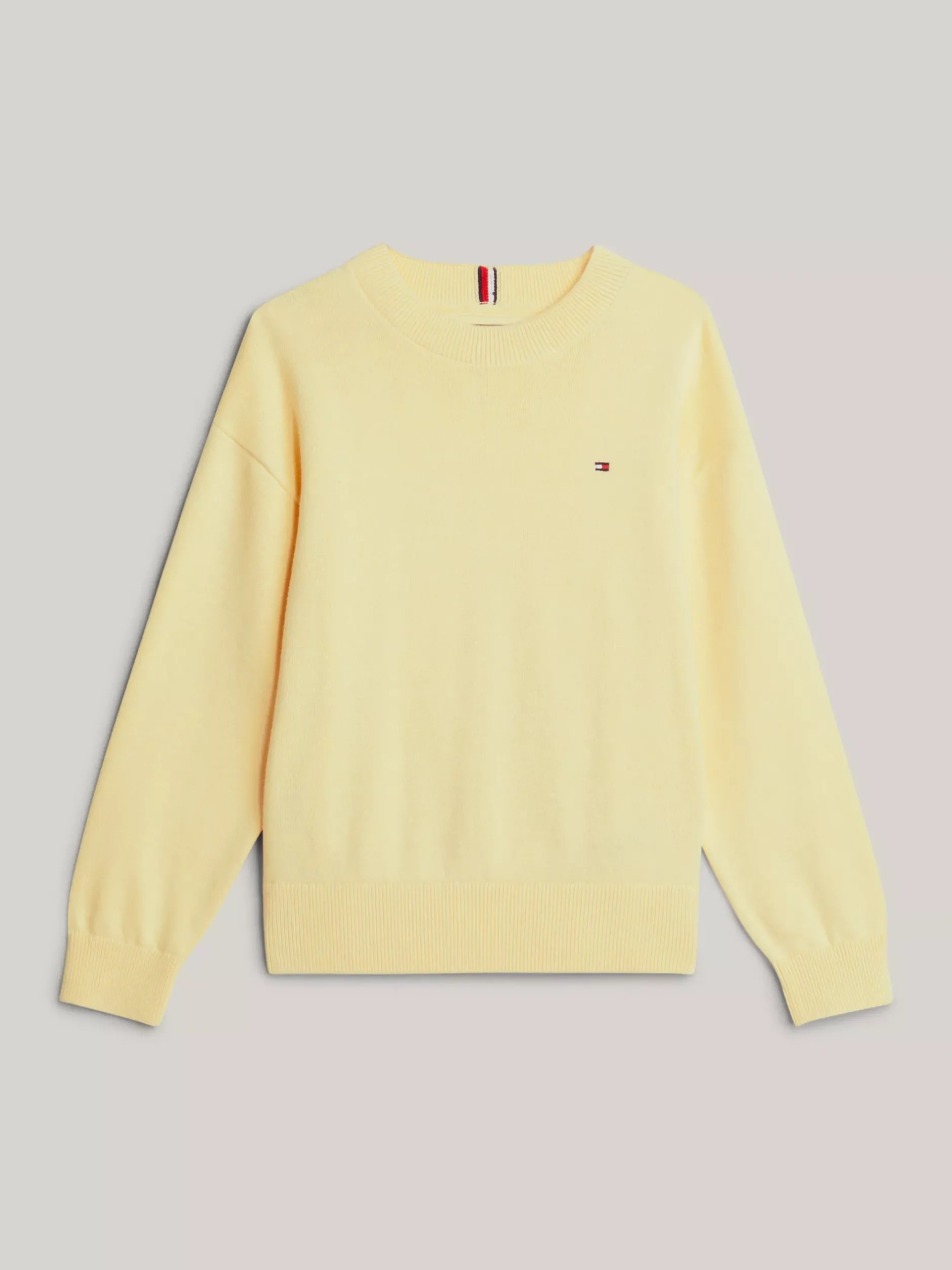 Dzianina*Tommy Hilfiger Sweter Z Kolekcji Essential Z Haftem Z Flagą LEMON ZEST