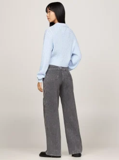 Swetry|Dzianina*Tommy Hilfiger Sweter Z Kołnierzem Rugby VESSEL BLUE MELANGE