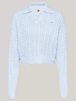 Swetry|Dzianina*Tommy Hilfiger Sweter Z Kołnierzem Rugby VESSEL BLUE MELANGE