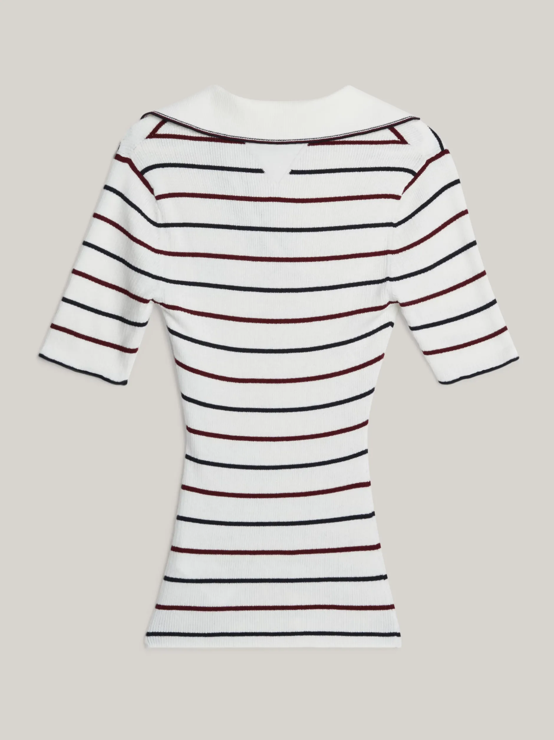 Swetry|Dzianina*Tommy Hilfiger Sweter Z Krótkimi Rękawami I Emblematem ECRU
