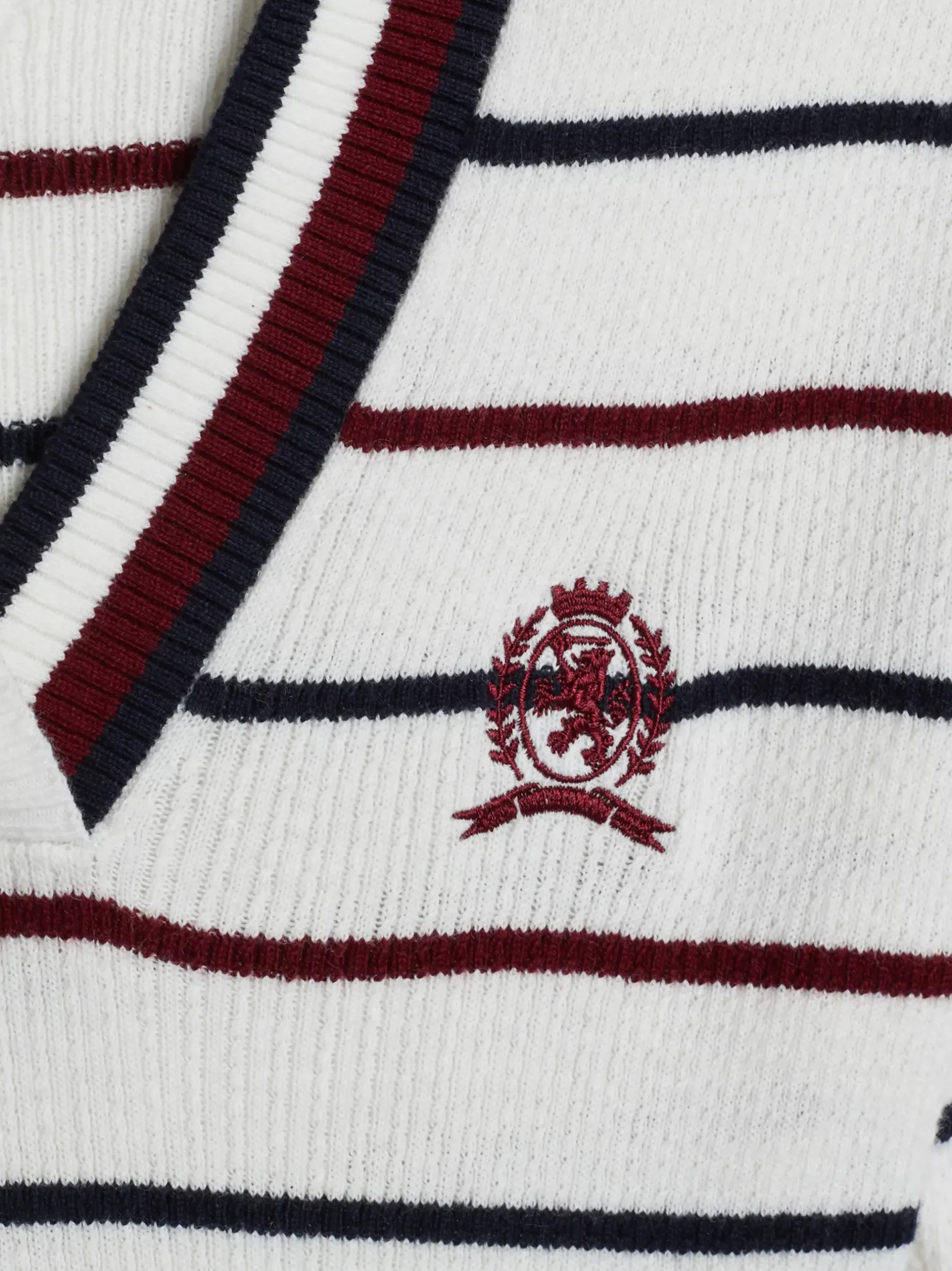 Swetry|Dzianina*Tommy Hilfiger Sweter Z Krótkimi Rękawami I Emblematem ECRU