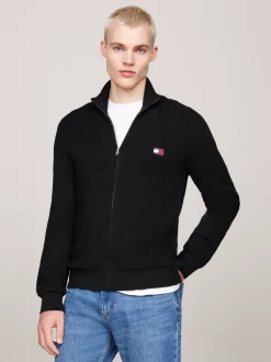 Swetry|Dzianina*Tommy Hilfiger Sweter Z Mieszanki Wełny Z Naszywką Tommy BLACK