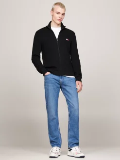 Swetry|Dzianina*Tommy Hilfiger Sweter Z Mieszanki Wełny Z Naszywką Tommy BLACK
