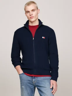 Swetry|Dzianina*Tommy Hilfiger Sweter Z Mieszanki Wełny Z Naszywką Tommy DARK NIGHT NAVY